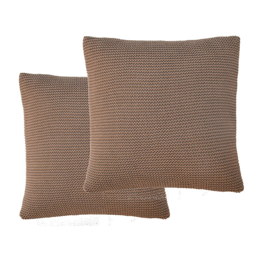 Brown Cotton Cushion Set of 2 - CasaFenix