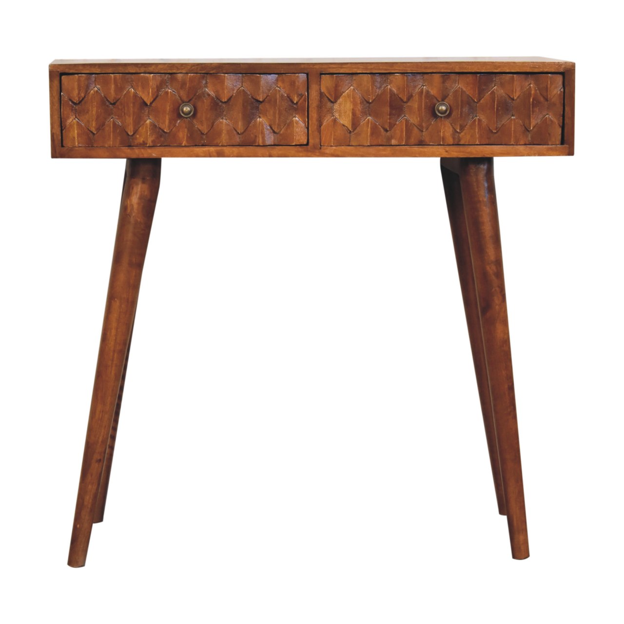 Pineapple Carved Console Table in Chestnut - CasaFenix