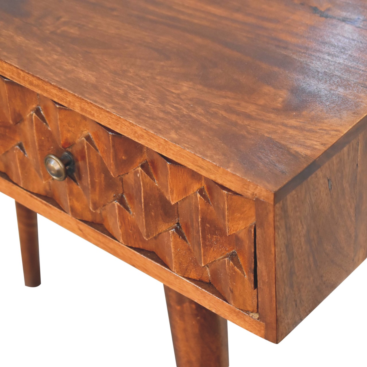 Pineapple Carved Console Table in Chestnut - CasaFenix