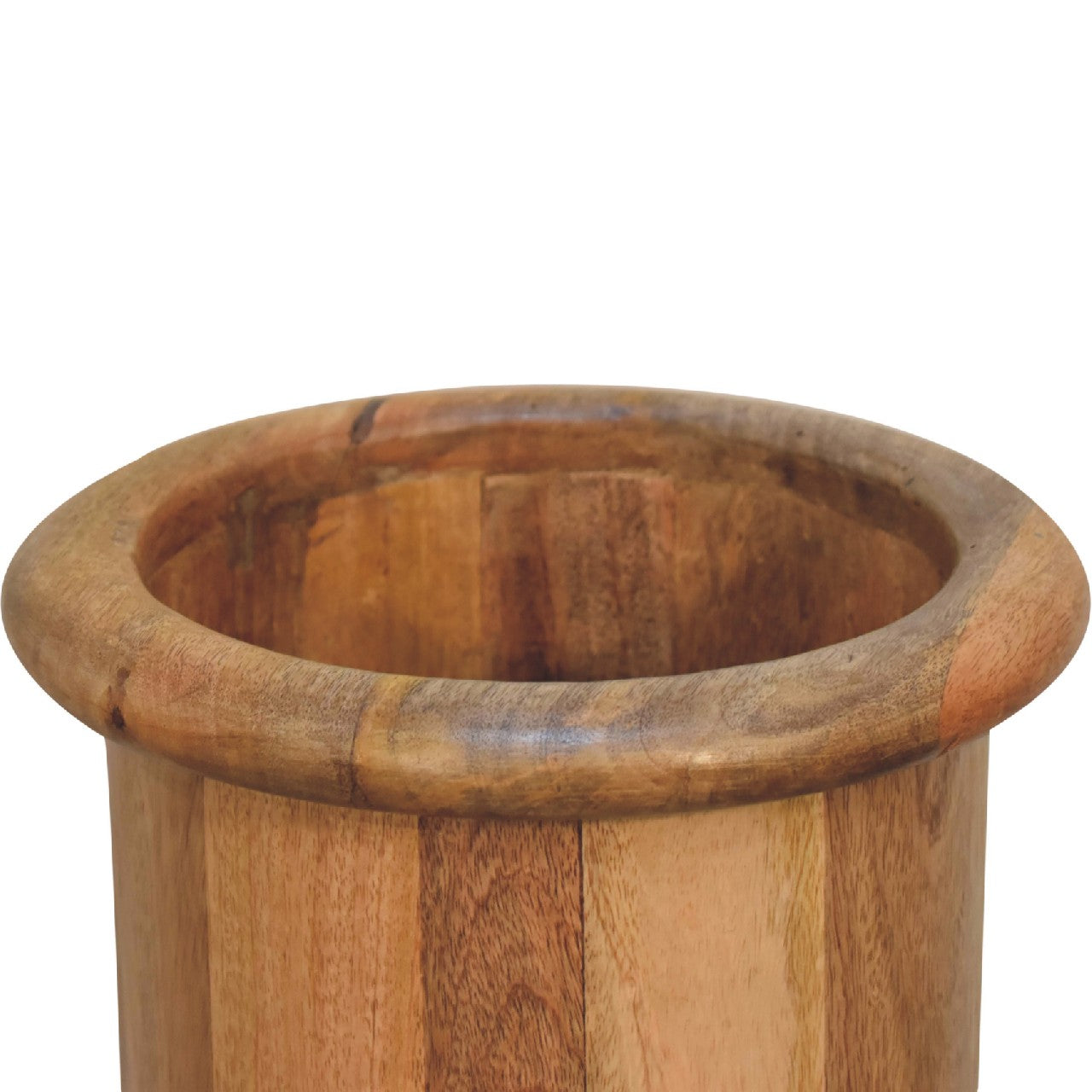 Solid Wood Round Umbrella Stand with Knocker - CasaFenix