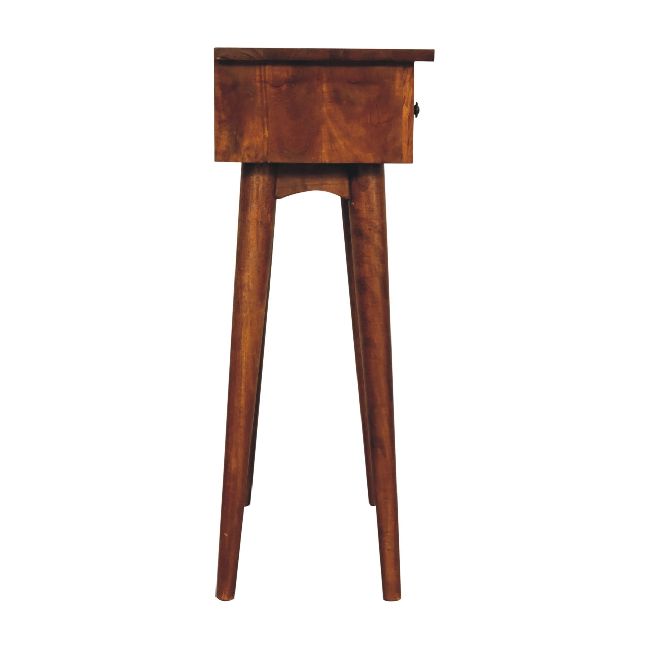 Mini Chestnut Hallway 2 Drawer Small Console Table - CasaFenix