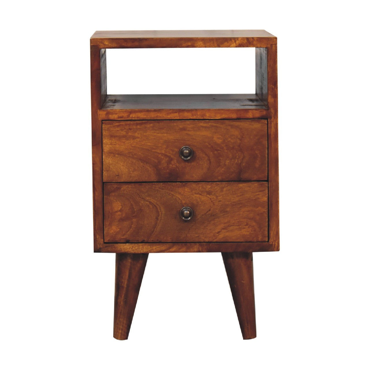 Mini Classic Chestnut 2 Drawer Bedside Chest Nordic Design - CasaFenix