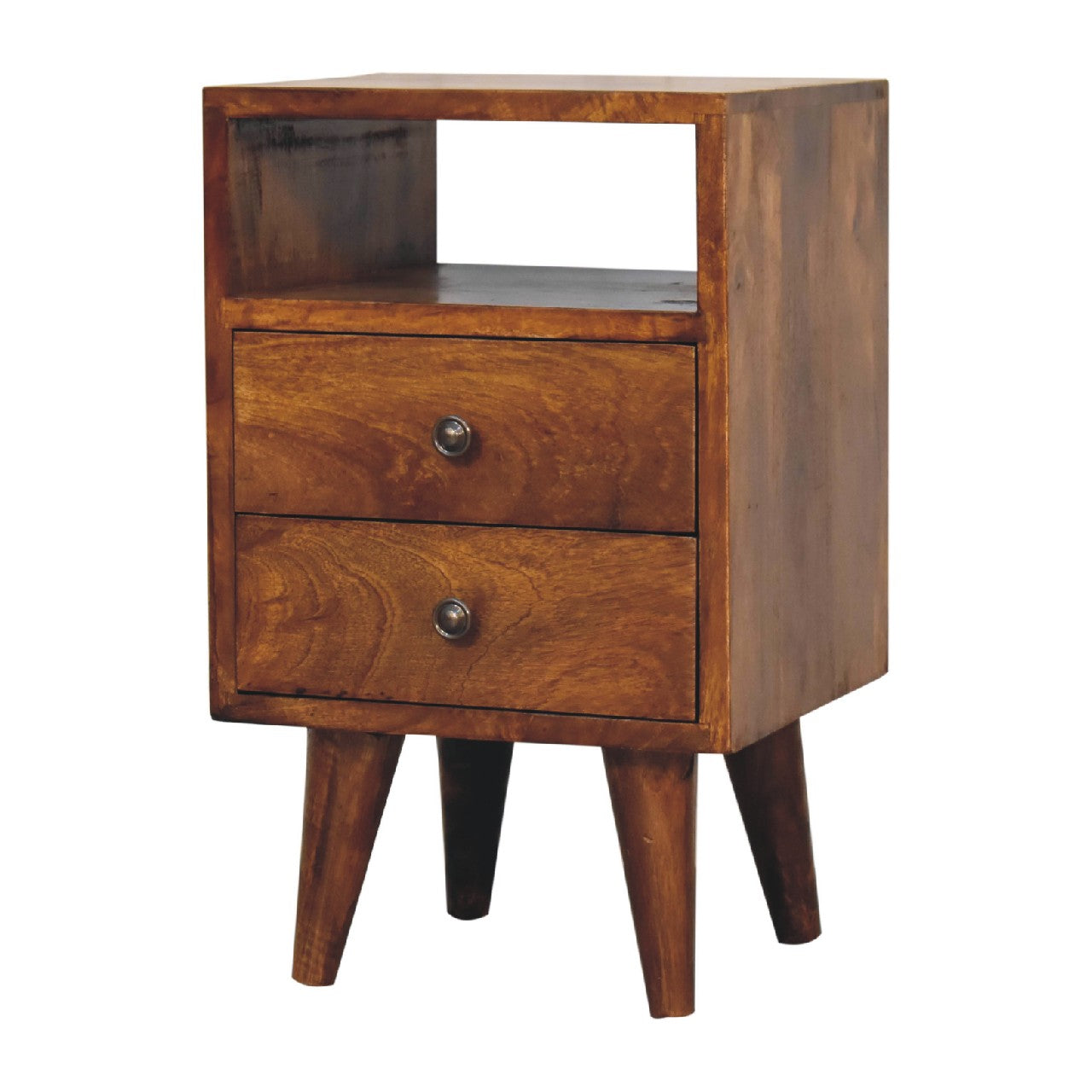 Mini Classic Chestnut 2 Drawer Bedside Chest Nordic Design - CasaFenix