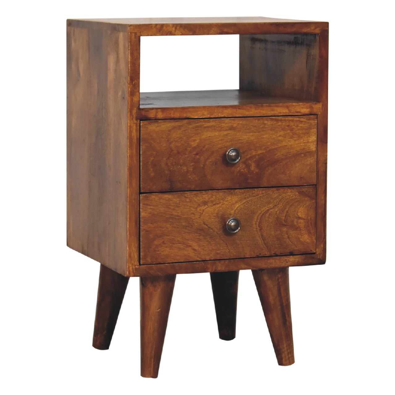 Mini Classic Chestnut 2 Drawer Bedside Chest Nordic Design - CasaFenix