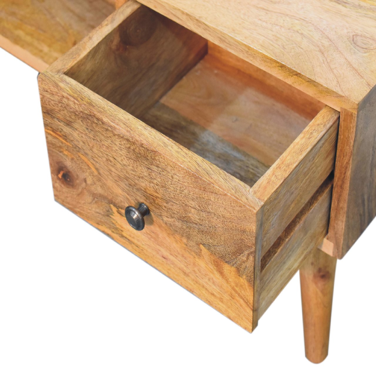 Classic Oak-ish 2 Drawer Coffee Table Solid Mango Wood - CasaFenix