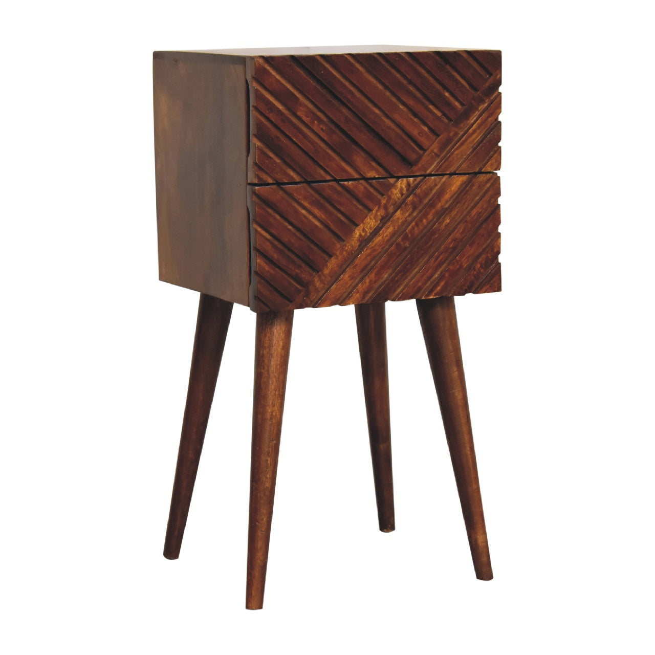 Lille Mini Chestnut 2 Drawer Bedside Chest - CasaFenix