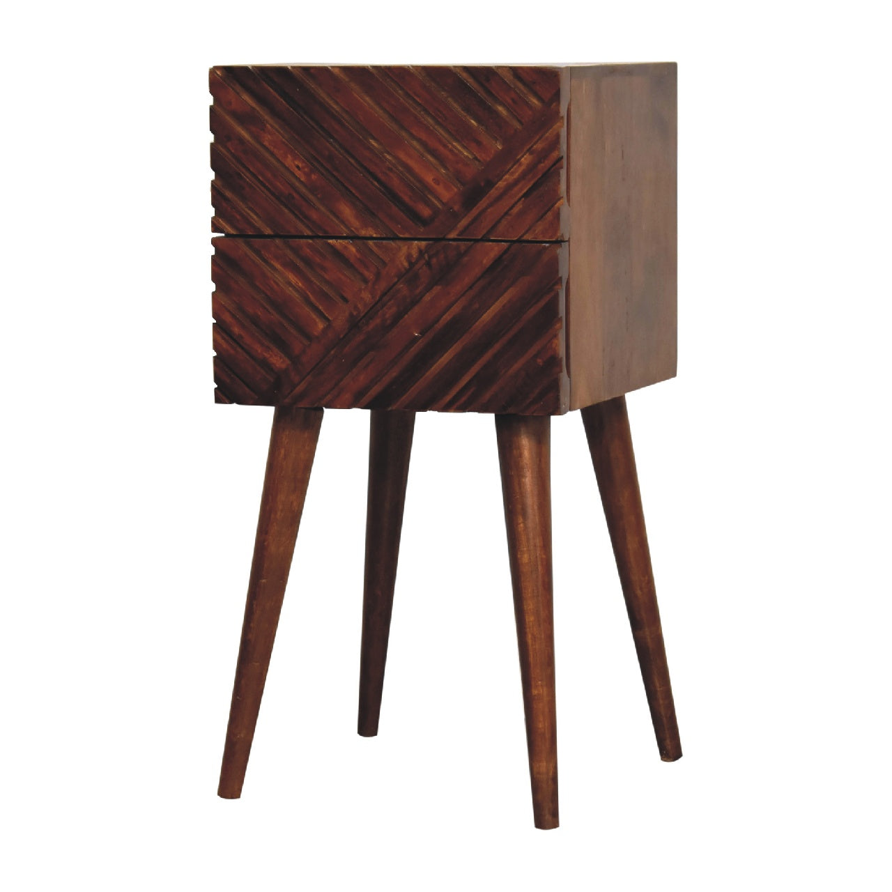 Lille Mini Chestnut 2 Drawer Bedside Chest - CasaFenix