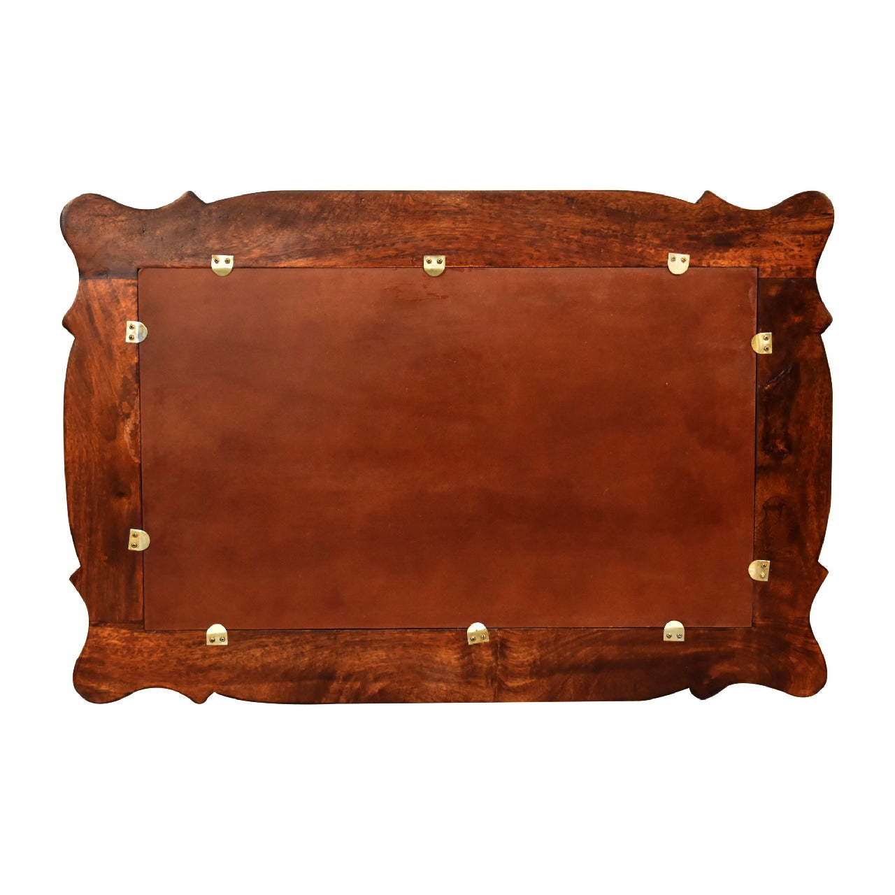 IN3317 - Chestnut Wooden Hand Carved Oblong Frame with Mirror - CasaFenix