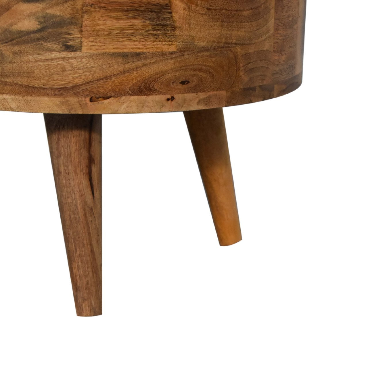 Mini Oak-ish Rounded Small Coffee Table - CasaFenix