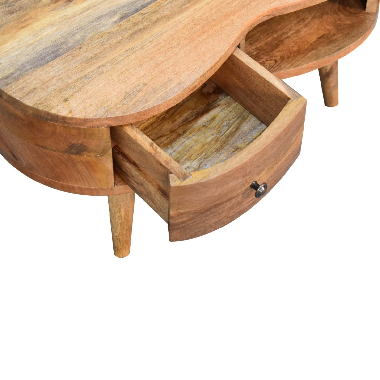 Mini Oak-ish Wave 1 Drawer Coffee Table - CasaFenix