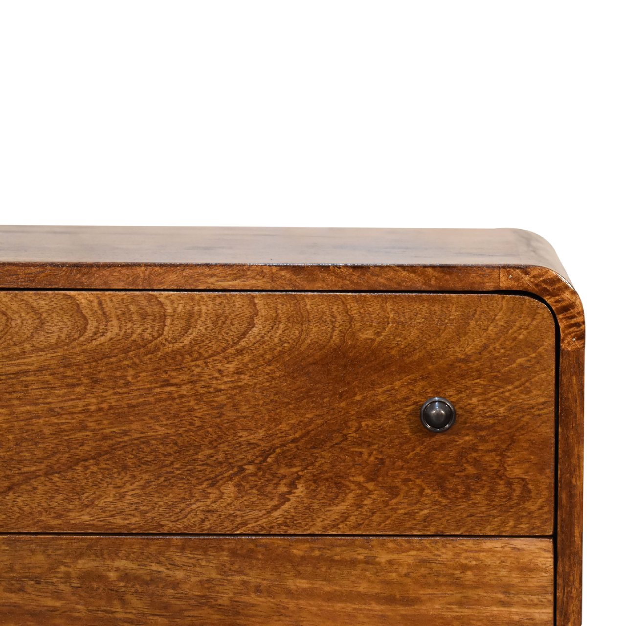 Mini Curved Chestnut 3 Drawer Chest Nordic Design - CasaFenix