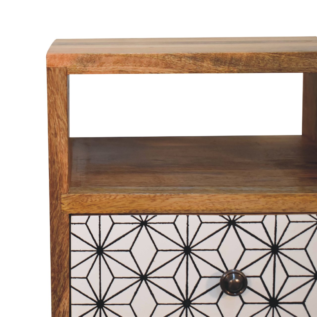 Mini Prima Bedside Table with Open Slot 2 Drawer Chest - CasaFenix