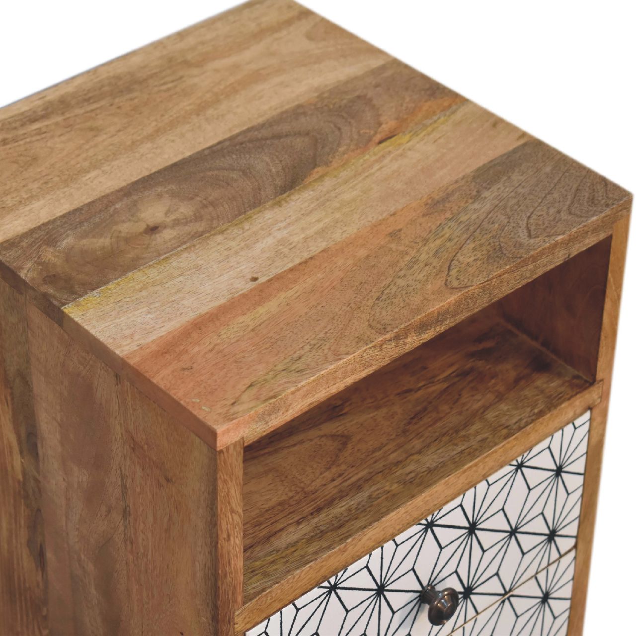 Mini Prima Bedside Table with Open Slot 2 Drawer Chest - CasaFenix