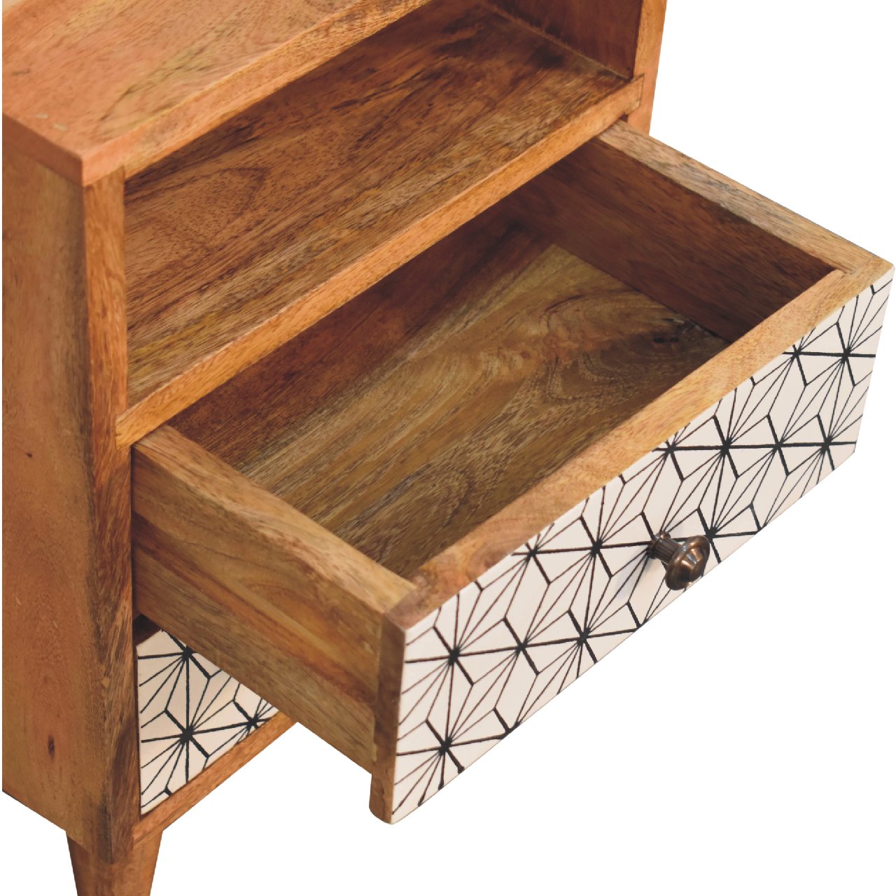 Mini Prima Bedside Table with Open Slot 2 Drawer Chest - CasaFenix