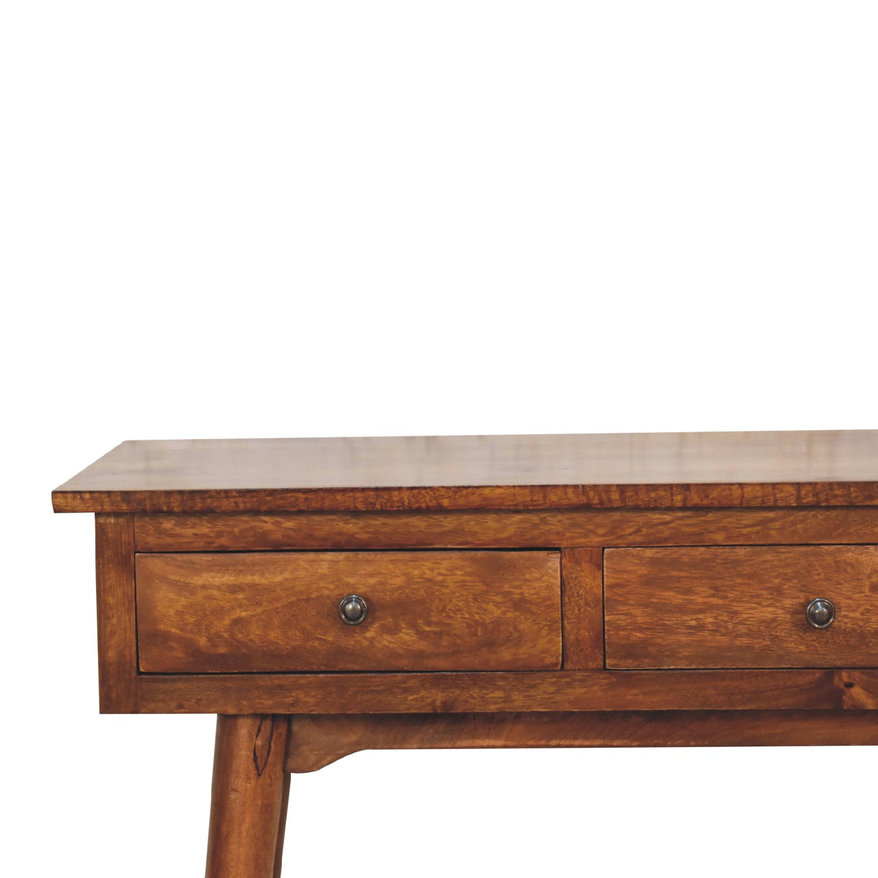 Large Chestnut Finished 3 Drawer Hallway Console Table - CasaFenix