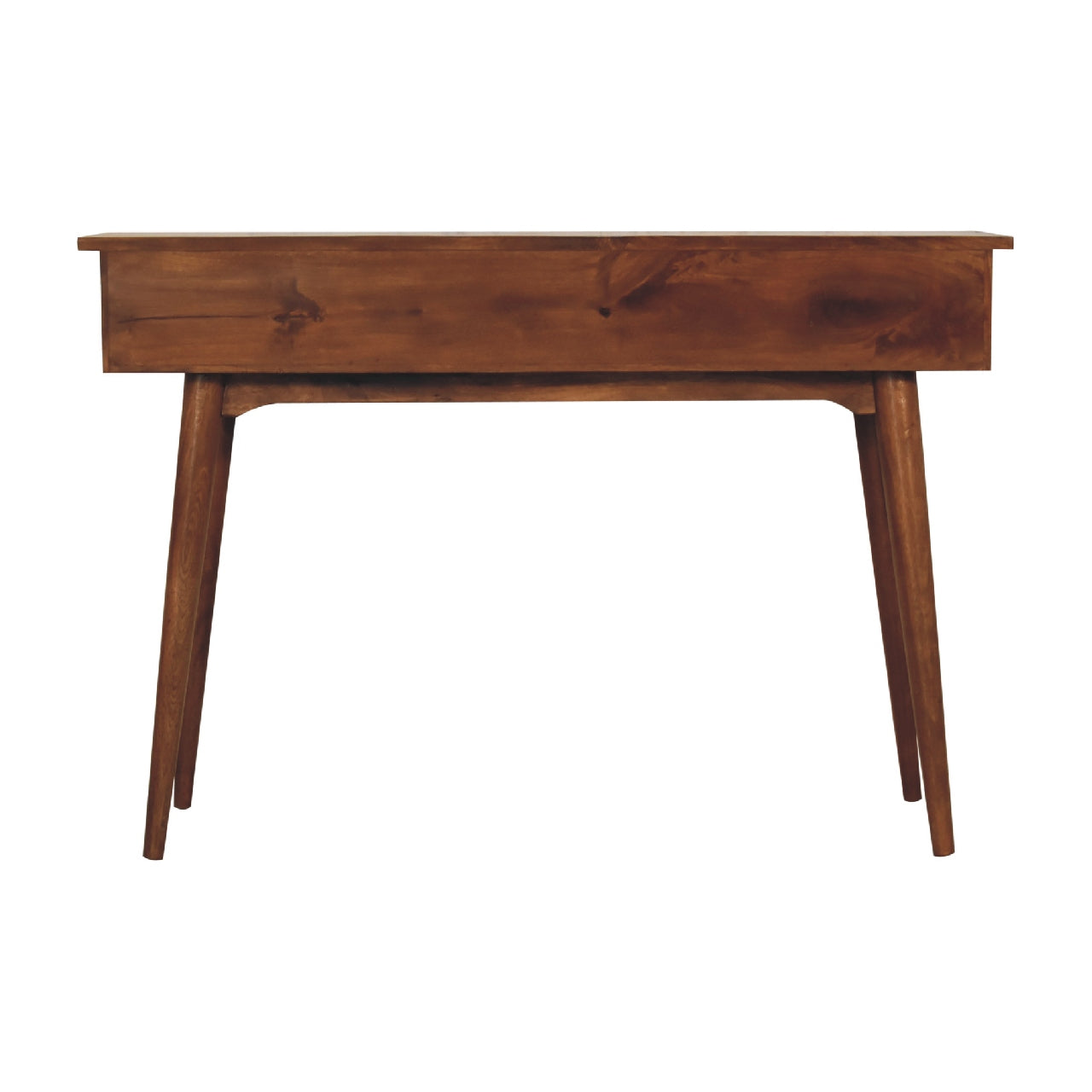 Large Chestnut Finished 3 Drawer Hallway Console Table - CasaFenix