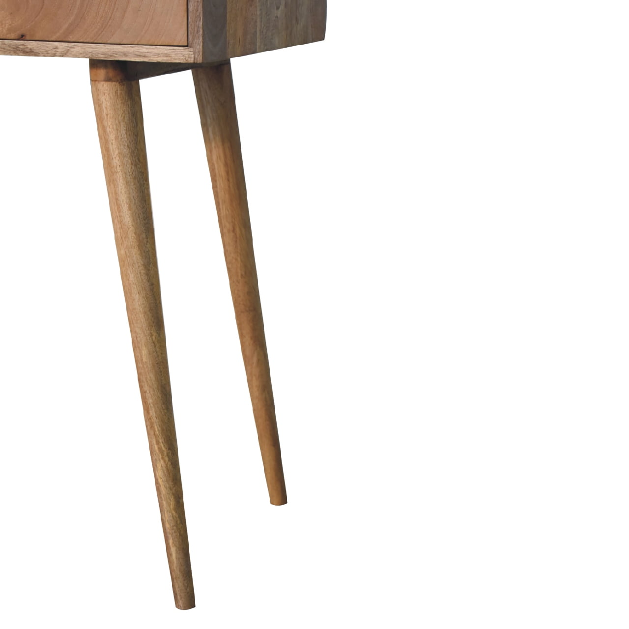 Oak-ish Dressing Table with Foldable Mirror - CasaFenix