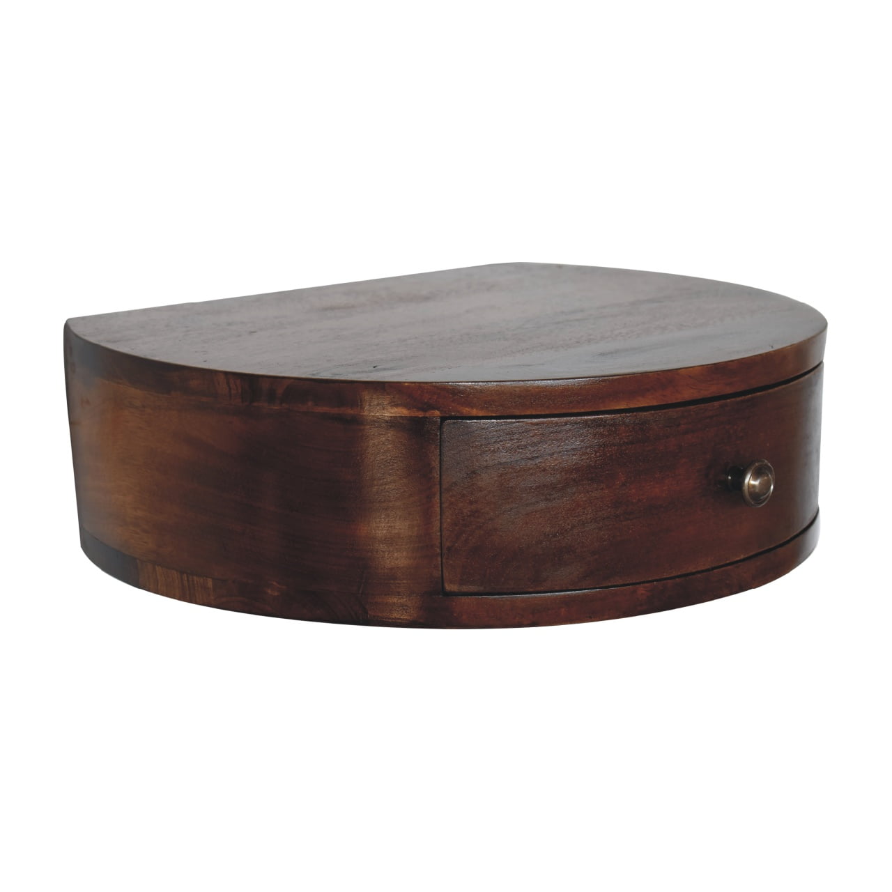 Wall Mounted Rounded Chestnut Bedside - CasaFenix