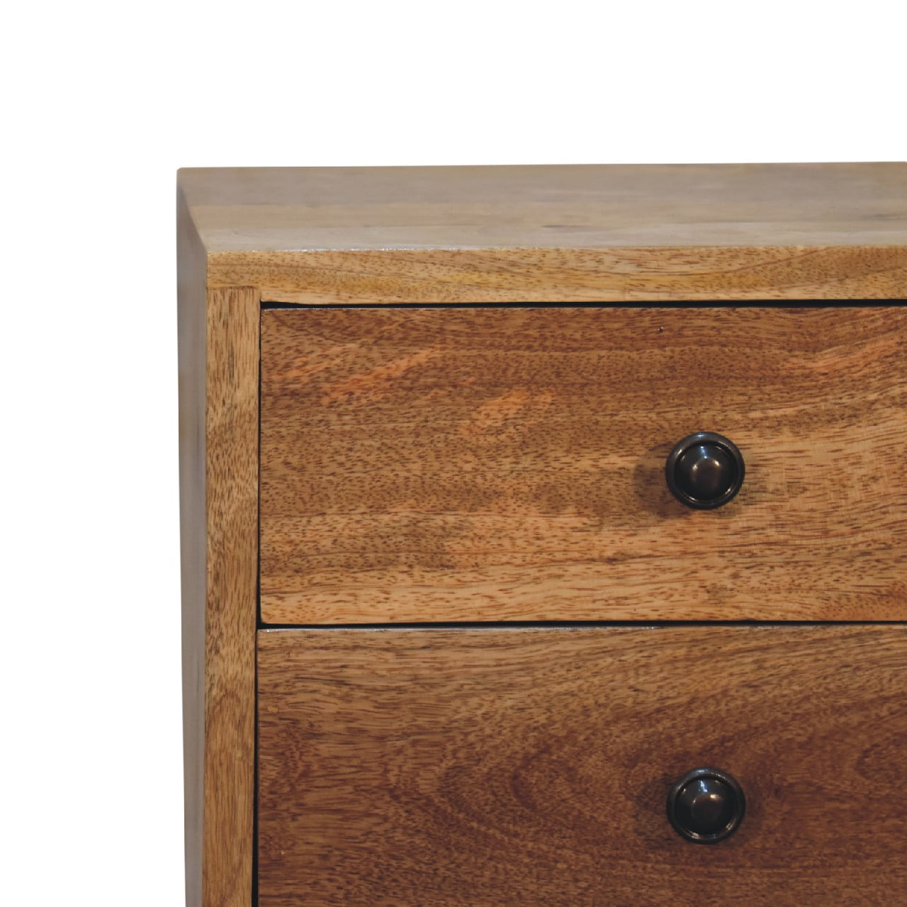 Mini 2 Drawer Oak-ish Bedside Table 2 Drawer Chest - CasaFenix