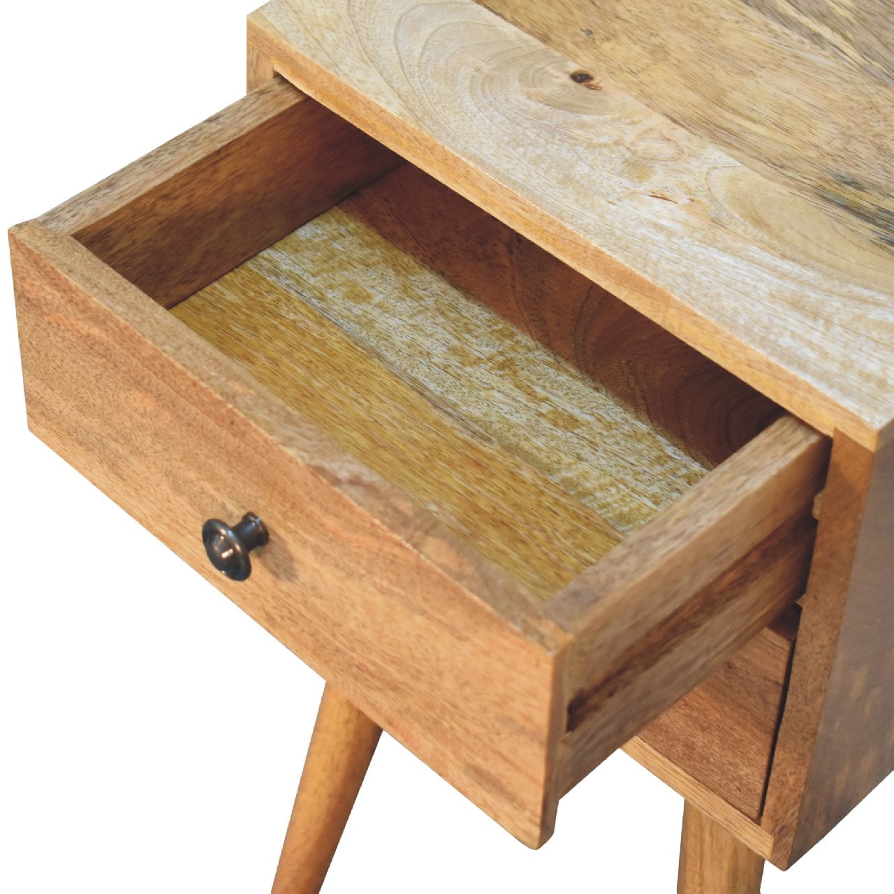 Mini 2 Drawer Oak-ish Bedside Table 2 Drawer Chest - CasaFenix