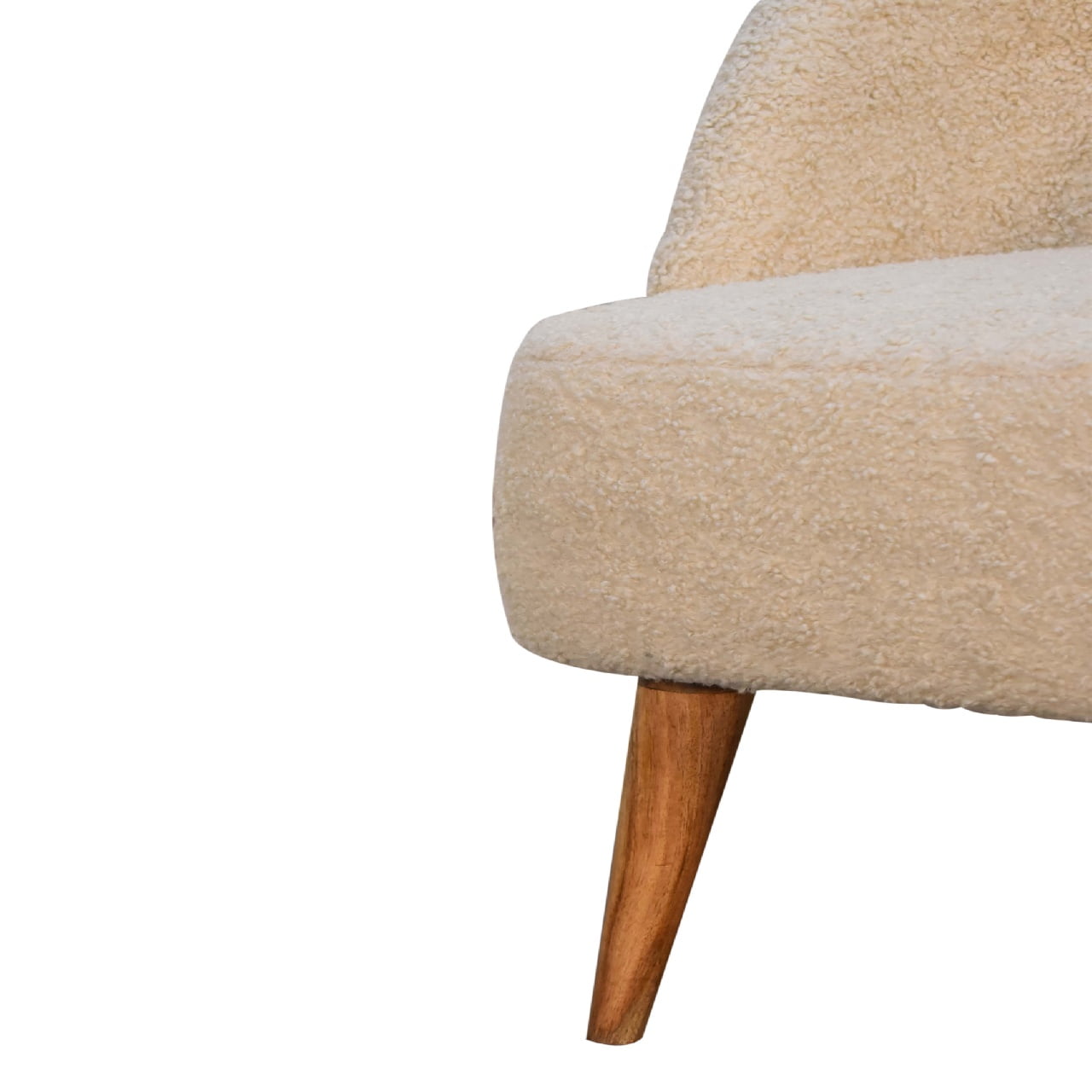 Bouclé Cream Tub Chair 100% Cotton - CasaFenix