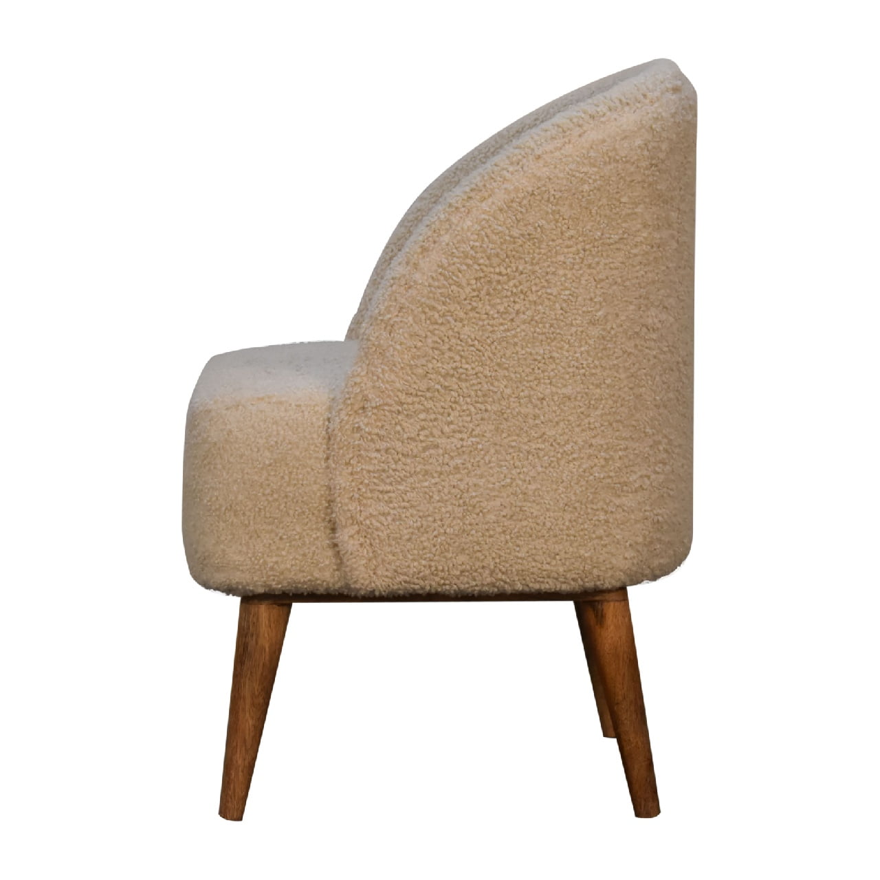 Bouclé Cream Tub Chair 100% Cotton - CasaFenix