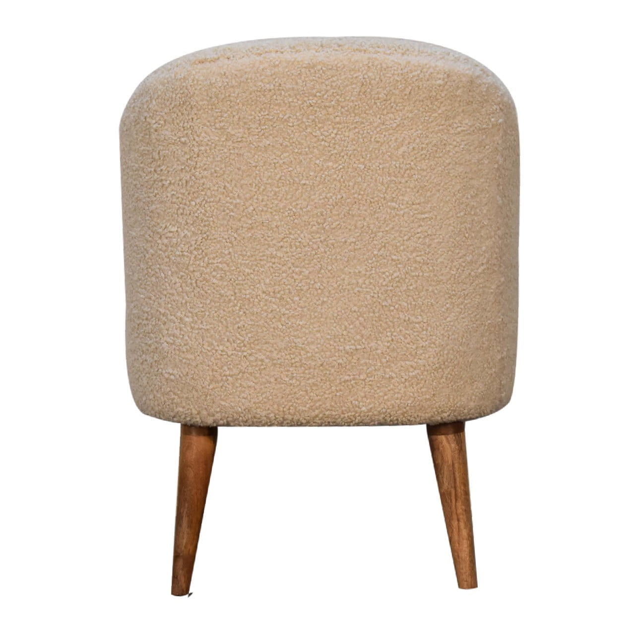 Bouclé Cream Tub Chair 100% Cotton - CasaFenix