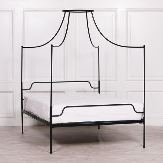 Black Iron 4ft6 Double Size Poster Bed