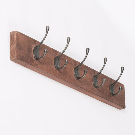 5 Hook 70cm Wooden Coat Hanger