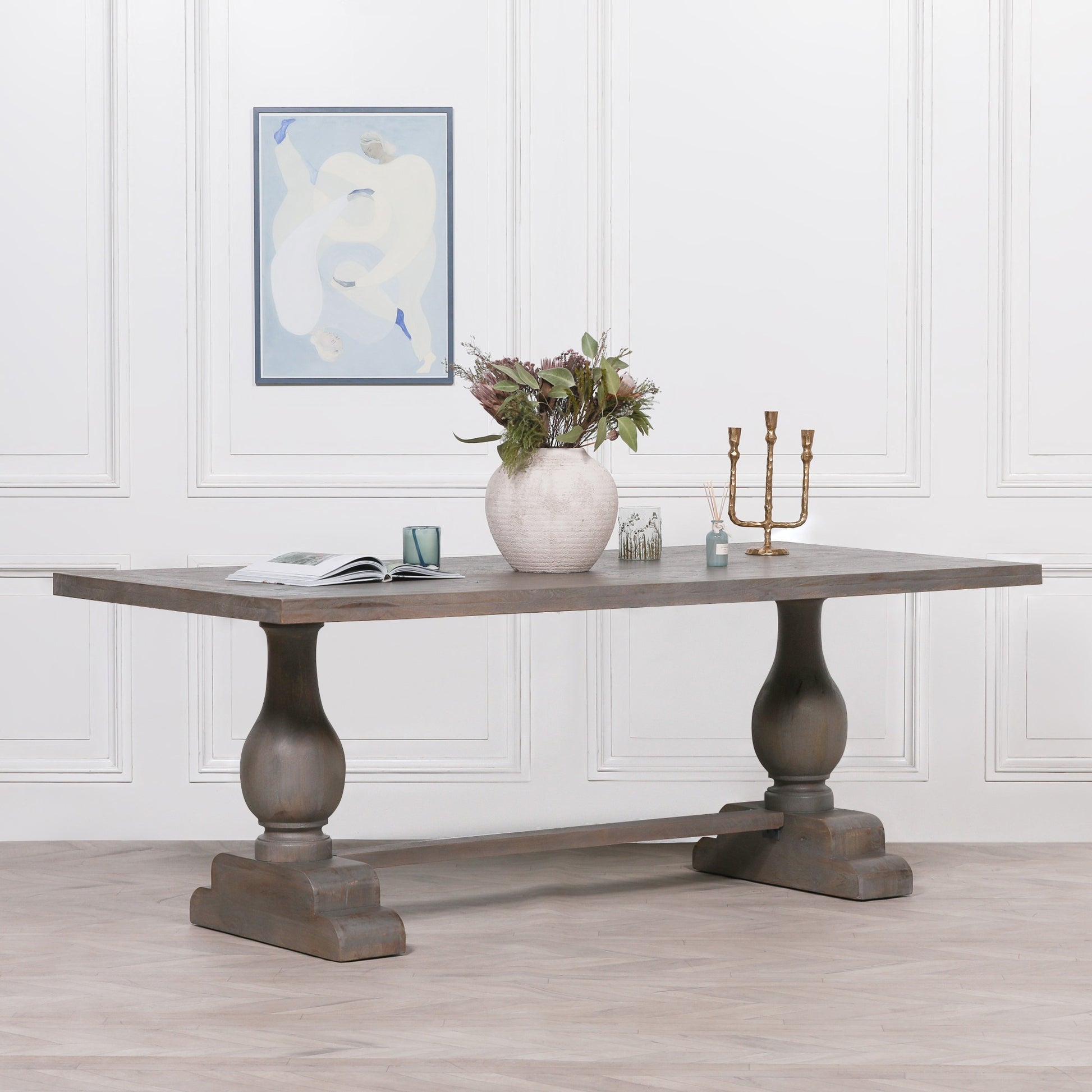 Wooden Rustic Rectangular Dining Table 210cm