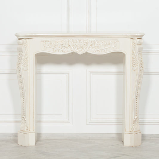 Aged Ivory Carved Fire Surround