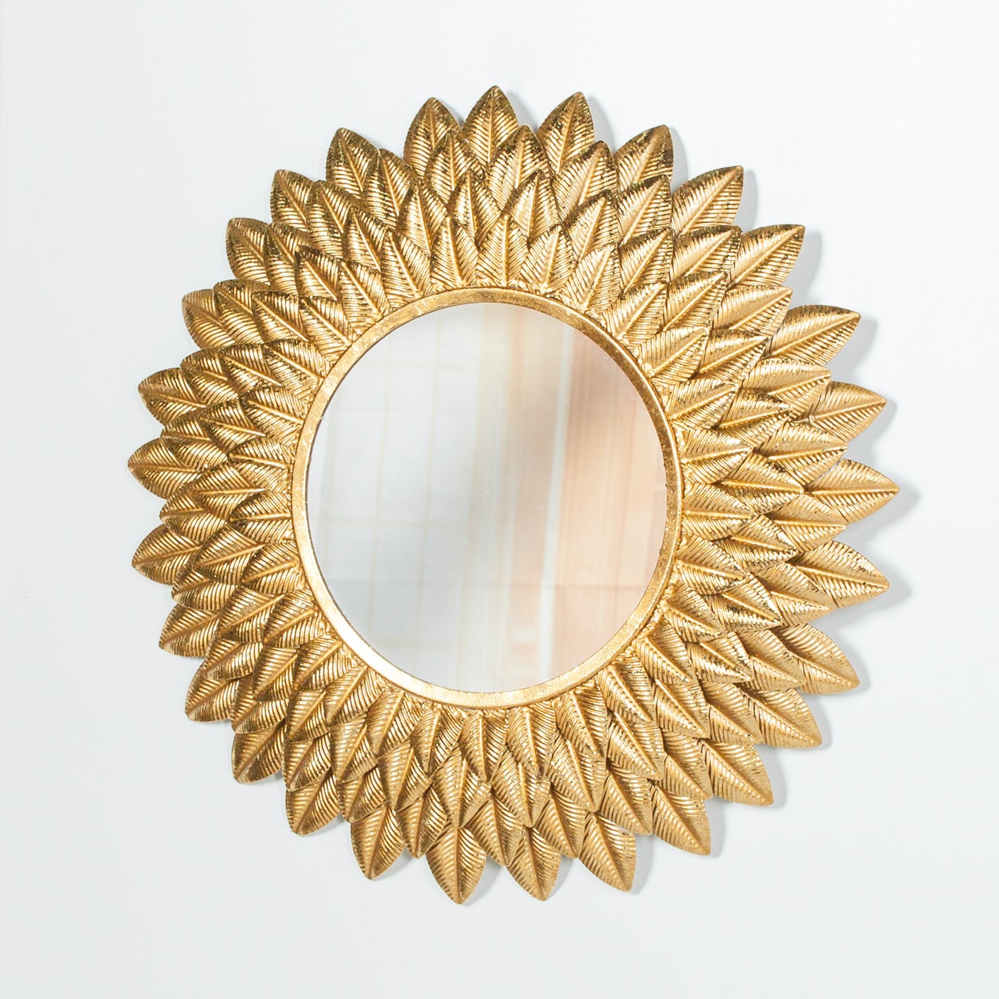 Round 48cm Sunflower Metal Wall Mirror