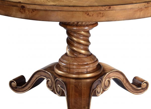 Cheshire Walnut Collection Round Dining Table Barley Twist Pedestal 150cm Diameter - CasaFenix