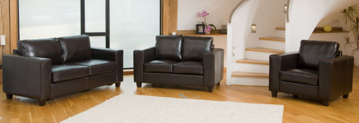 Commercial Grade Leather Sofa Available in black, brown, ivory, red. - CasaFenix