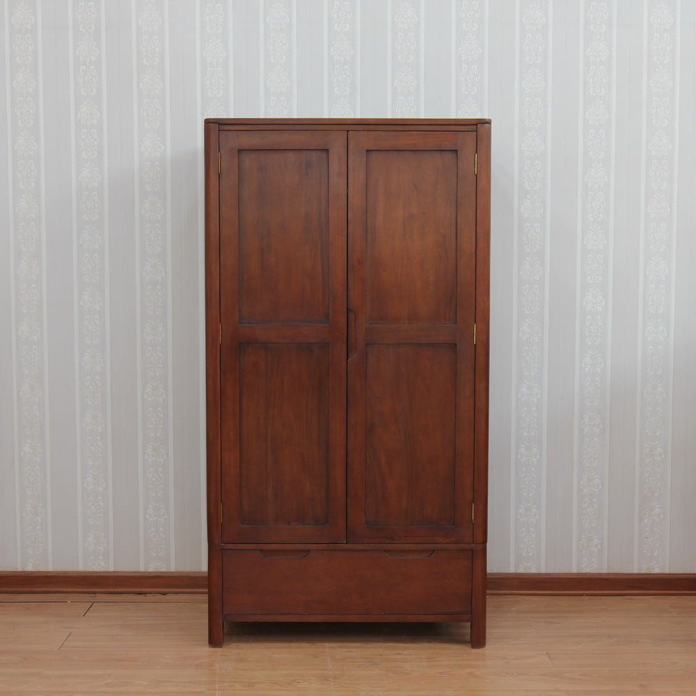 Contemporary French 2 Door Double Wardrobe Solid Mahogany - CasaFenix