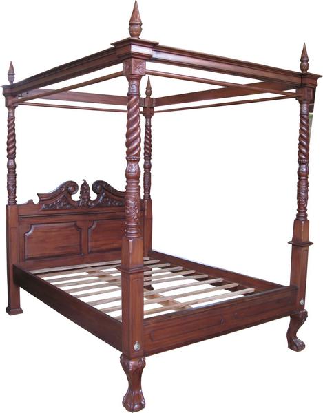 Queen 4 deals post bed frame