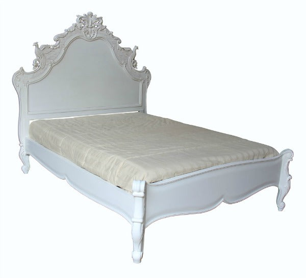 French Style Mahogany Carved Bird Design Beautiful Bed - CasaFenix