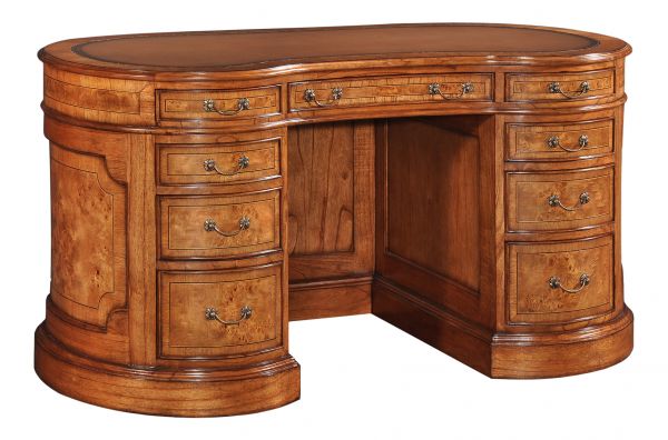 Cheshire Walnut Collection Large Kidney Shaped Desk - CasaFenix