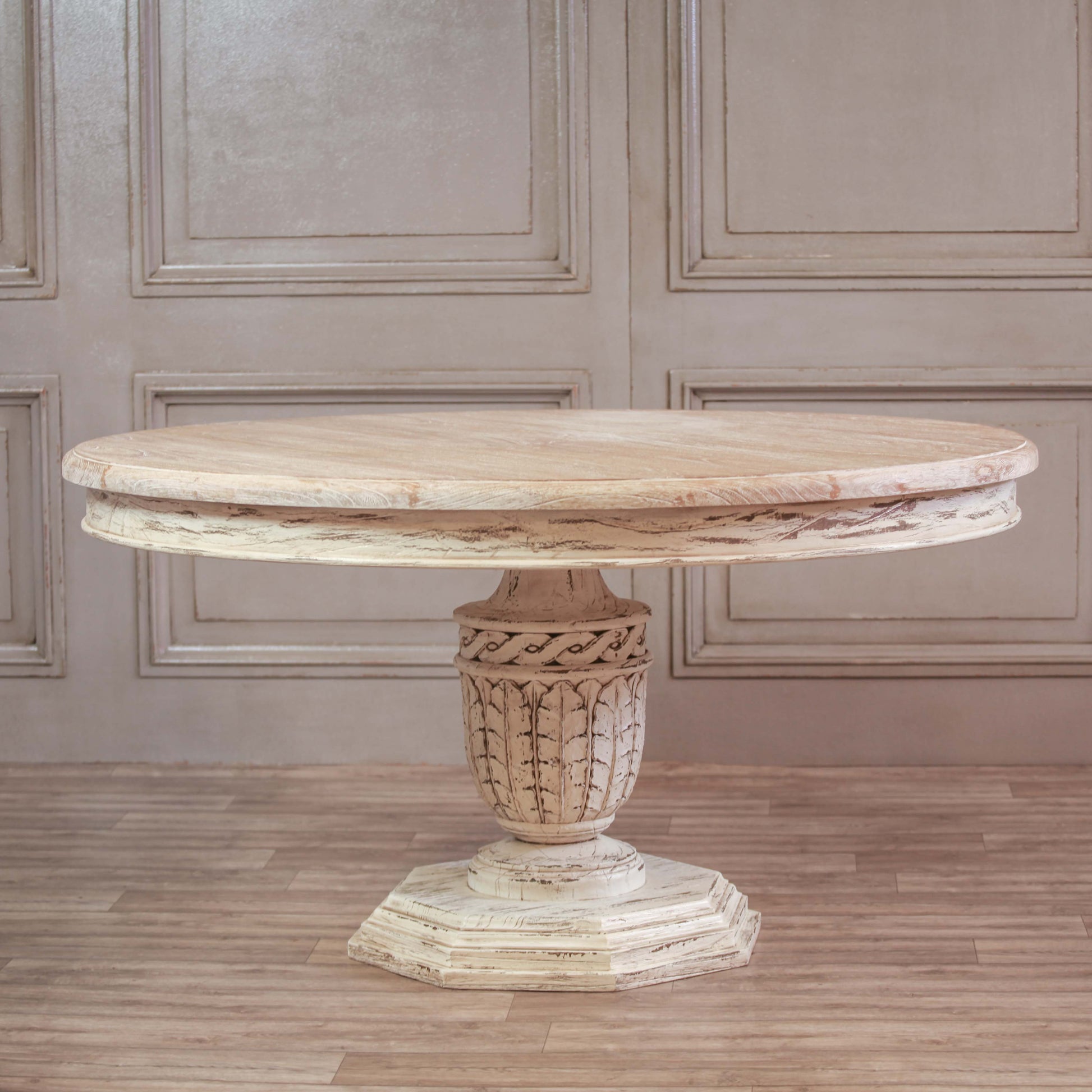 Heavy Distressed 145cm Round Dining Table